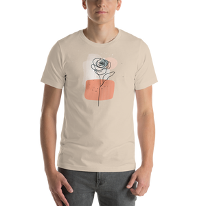 Soft Cream / S Soft Flower Line Short-Sleeve Unisex T-Shirt by Design Express