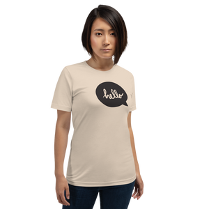 Soft Cream / S Hello Unisex T-Shirt by Design Express