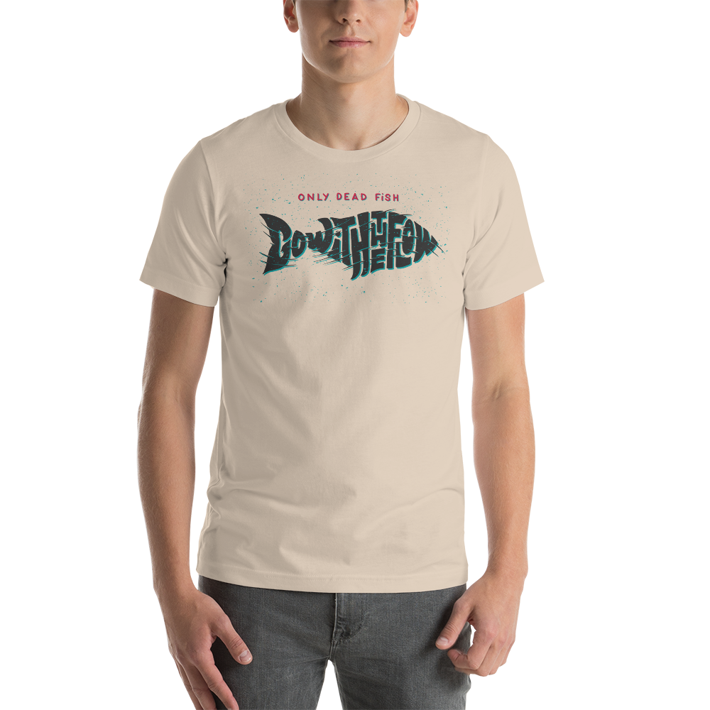 Soft Cream / XS Only Dead Fish Go with the Flow Unisex T-Shirt by Design Express