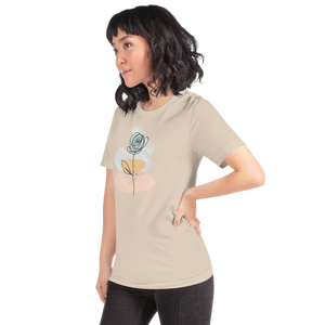 Pasty Flower Line Short-Sleeve Unisex T-Shirt by Design Express