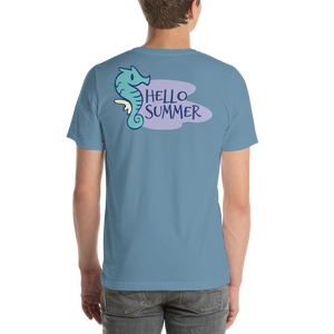 Seahorse Hello Summer Short-Sleeve Unisex T-Shirt by Design Express