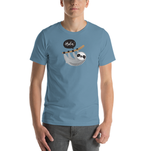 Steel Blue / S Hola Sloths Short-Sleeve Unisex T-Shirt by Design Express