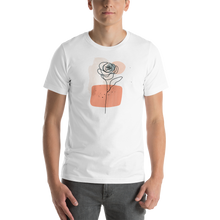 White / XS Soft Flower Line Short-Sleeve Unisex T-Shirt by Design Express