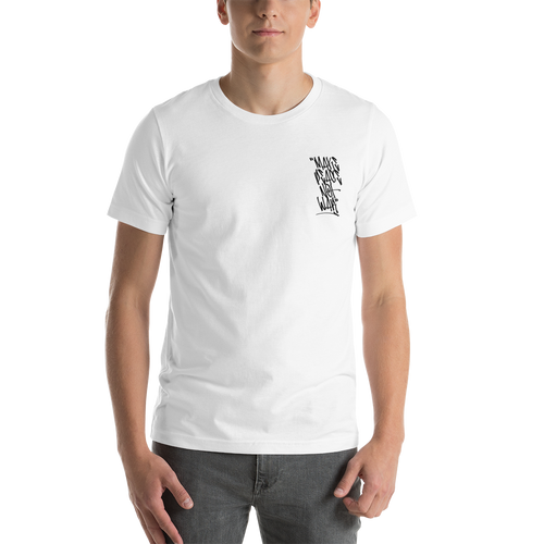 XS Make Peace Not War Vertical Graffiti Back (motivation) Short-Sleeve Unisex White T-Shirt by Design Express