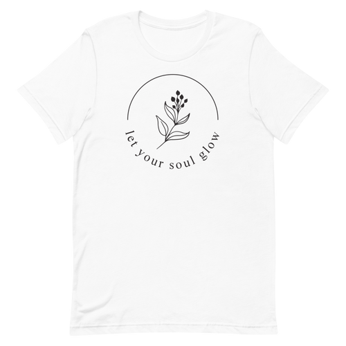 XS Let your soul glow Short-Sleeve Unisex White T-Shirt by Design Express