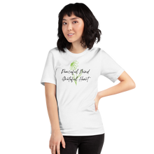 White / XS Peaceful Mind Grateful Heart Short-Sleeve Unisex Light T-Shirt by Design Express