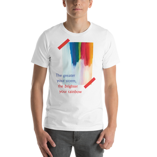 White / XS Rainbow Short-Sleeve Unisex T-Shirt by Design Express