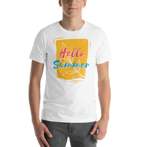 White / XS Hello Summer Short-Sleeve Unisex T-Shirt by Design Express