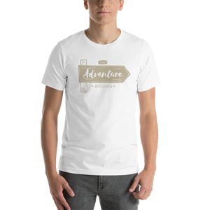 White / XS the Adventure Begin Unisex T-Shirt by Design Express