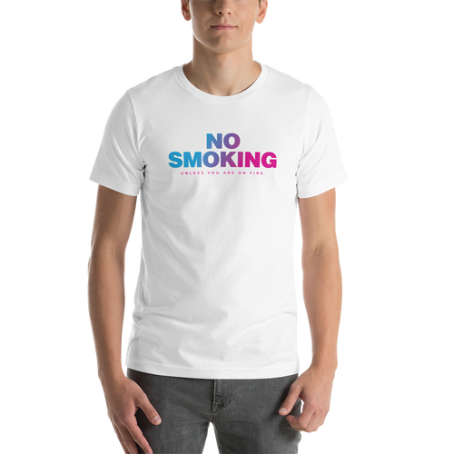 White / XS No Smoking Unisex T-shirt by Design Express