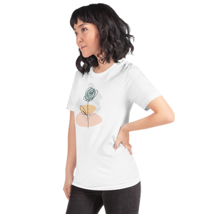 Pasty Flower Line Short-Sleeve Unisex T-Shirt by Design Express