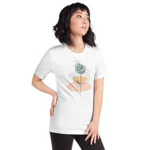 Pasty Flower Line Short-Sleeve Unisex T-Shirt by Design Express