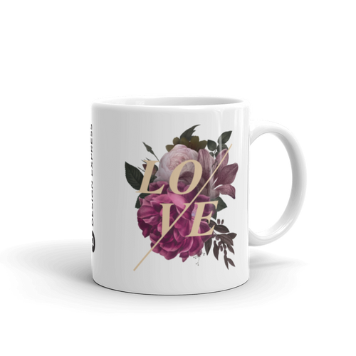 Default Title Love Flower White Glossy Mug by Design Express