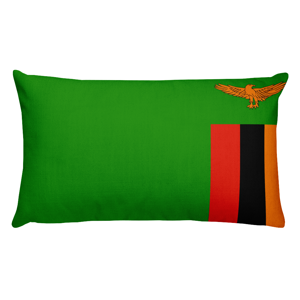 Default Title Zambia Flag Allover Print Rectangular Pillow Home by Design Express